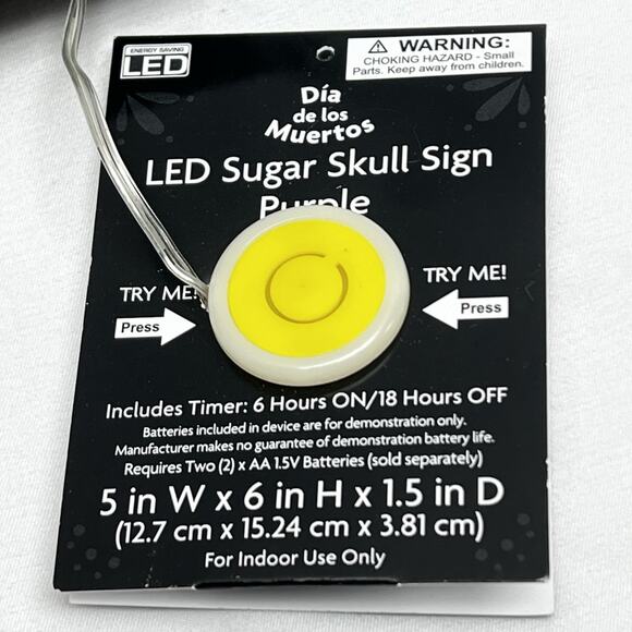 LED Sugar Skull Sign Lot of 2 Día De Los Muertos Day Of The Dead Holiday Decor - Picture 10 of 14